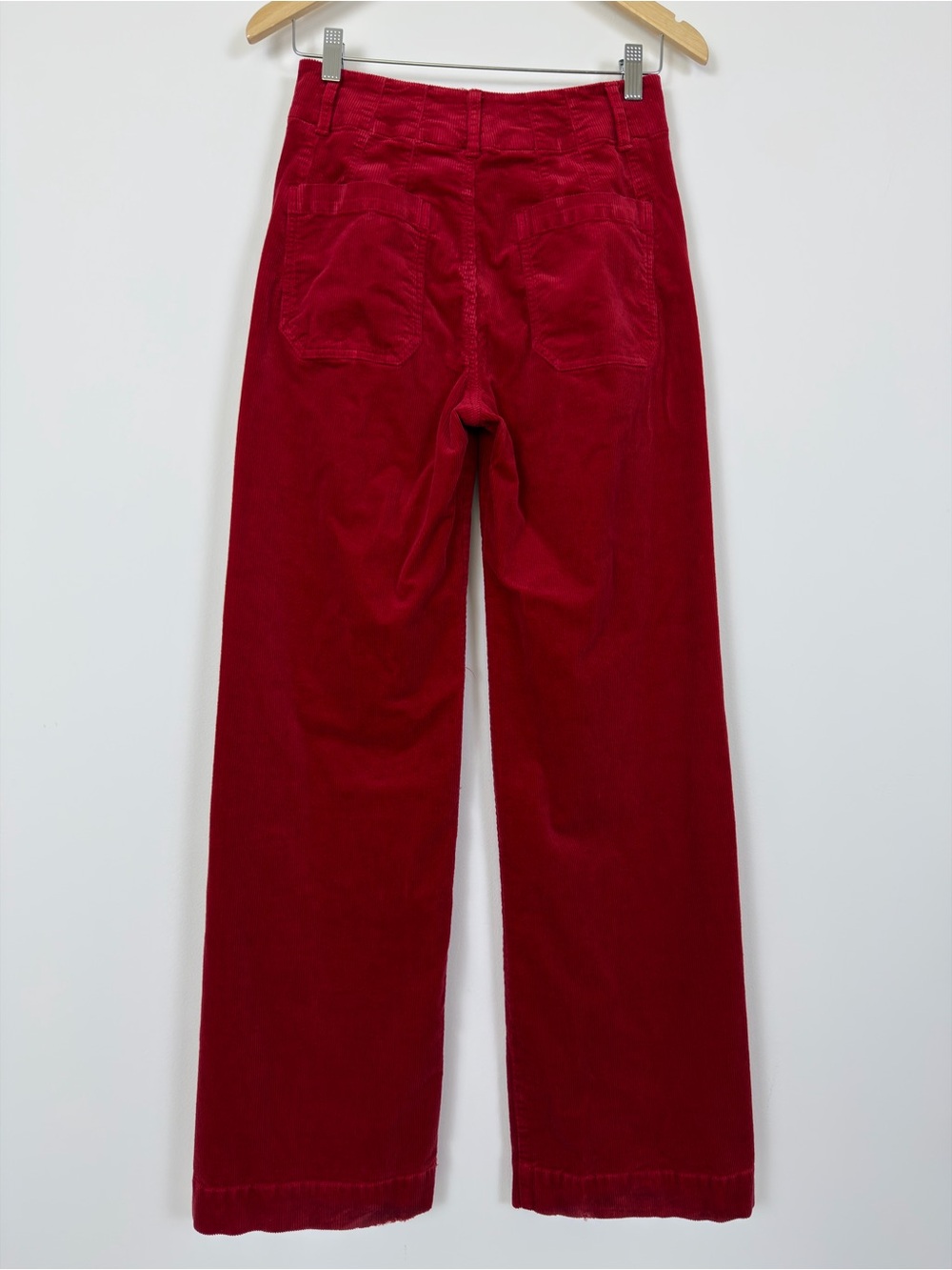 Maeve Anthropologie Red Corduroy Pants The Colette High Rise Wide Leg - Picture 2 of 10